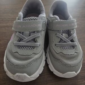 Under Armour Kids Gray and Pink Sneakers
